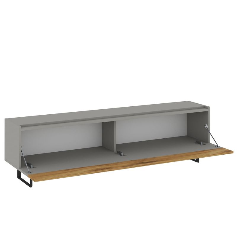 Casa si Gradina - Mobilier - Comode si corpuri - Comode - Comoda tv, Hanah Home, pal melaminat, gri si stejar, 180x49x37 cm - Infinity.ro