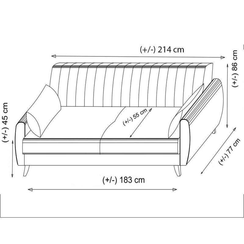 Casa si Gradina - Mobilier - Canapele si coltare - Canapele - Canapea extensibila 3 locuri, Atelier Del Sofa, poliester texturat in, rosu tigla, 214x86x77 cm - Infinity.ro