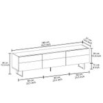 Casa si Gradina - Mobilier - Comode si corpuri - Comode - Comoda tv, Hanah Home, pal melaminat, gri si stejar, 180x49x37 cm - Infinity.ro