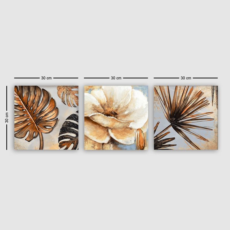 Casa si Gradina - Decoratiuni - Tablouri - Tablou decorativ, Wallxpert, panza, multicolor, 3 piese, 30x30 cm, 564RMY1315 - Infinity.ro