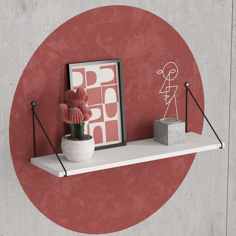 Casa si Gradina - Mobilier - Biblioteci si rafturi - Rafturi - Raft de perete, Hanah Home, pal melaminat, alb, 72x20x20 cm, 775DCM1603 - Infinity.ro