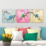 Casa si Gradina - Decoratiuni - Tablouri - Tablou decorativ, Wallxpert, panza, multicolor, 3 piese, 30x30 cm, 564RMY1205 - Infinity.ro