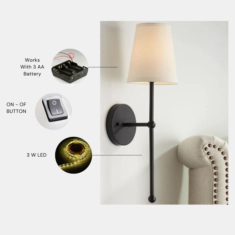 Casa si Gradina - Corpuri si surse de iluminat - Plafoniere, aplice si spoturi - Aplica de perete, Opviq, metal, negru crem, 16-9x15x60 cm - Infinity.ro