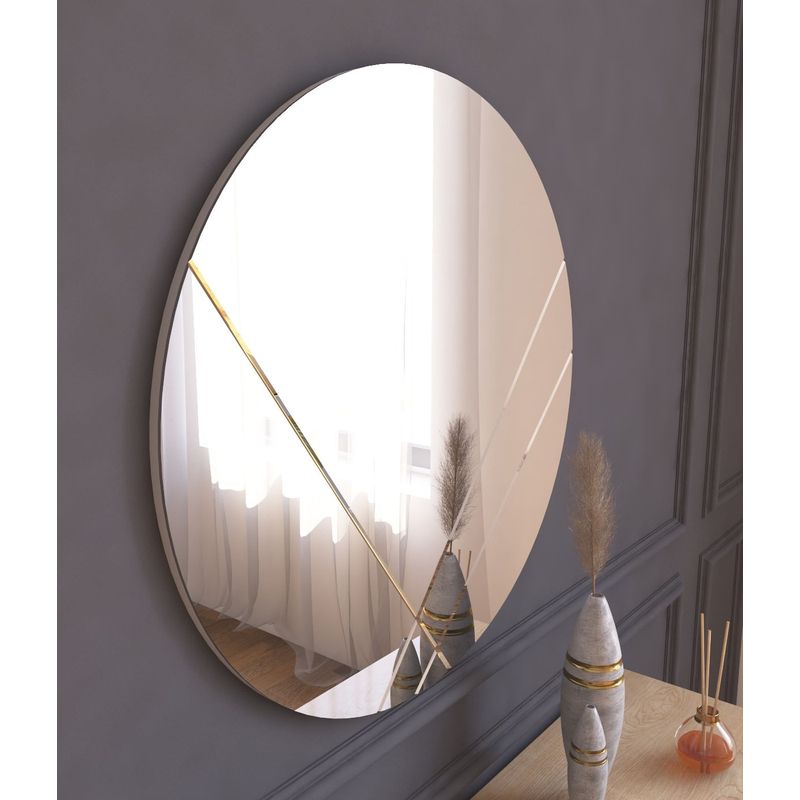 Casa si Gradina - Decoratiuni - Oglinzi - Oglinda rotunda, Hanah Home, mdf, alb, 60x60x2.2 cm, 116SAM1147 - Infinity.ro