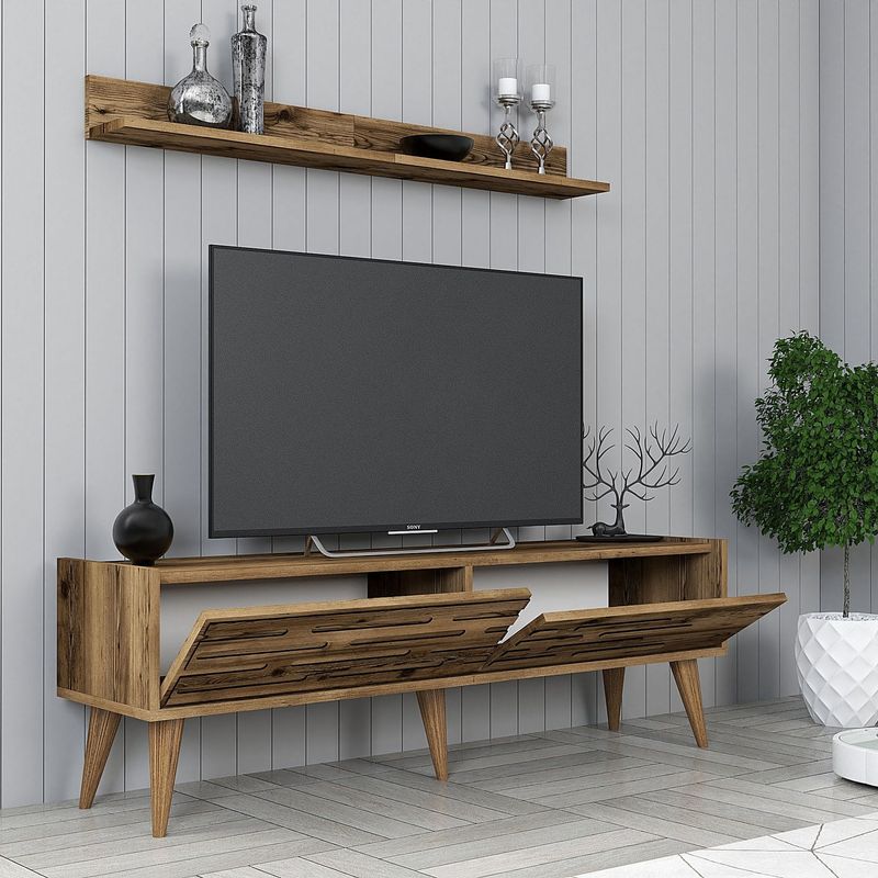 Casa si Gradina - Mobilier - Seturi de mobilier - Seturi living - Set mobilier living, Hanah Home, pal melaminat, nuc, 845HCT5394 - Infinity.ro