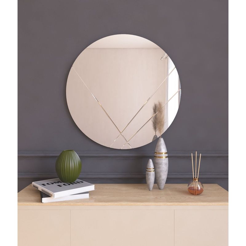 Casa si Gradina - Decoratiuni - Oglinzi - Oglinda rotunda, Hanah Home, mdf, alb, 60x60x2.2 cm, 116SAM1147 - Infinity.ro