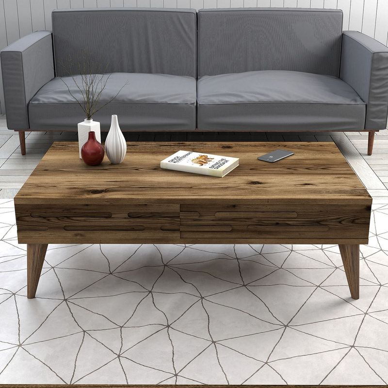 Casa si Gradina - Mobilier - Seturi de mobilier - Seturi living - Set mobilier living, Hanah Home, pal melaminat, nuc, 845HCT5394 - Infinity.ro