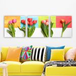 Casa si Gradina - Decoratiuni - Tablouri - Tablou canvas decorativ, Wallxpert, multicolor, 3 piese, 30x30 cm, 100% panza, rama lemn, 564RMY1212 - Infinity.ro