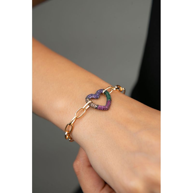 Fashion, accesorii si bijuterii - Femei - Bijuterii femei - Bratari femei - Bratara, Heliophilia, metal, auriu, zirconiu, 20 cm, 948ELK1146 - Infinity.ro