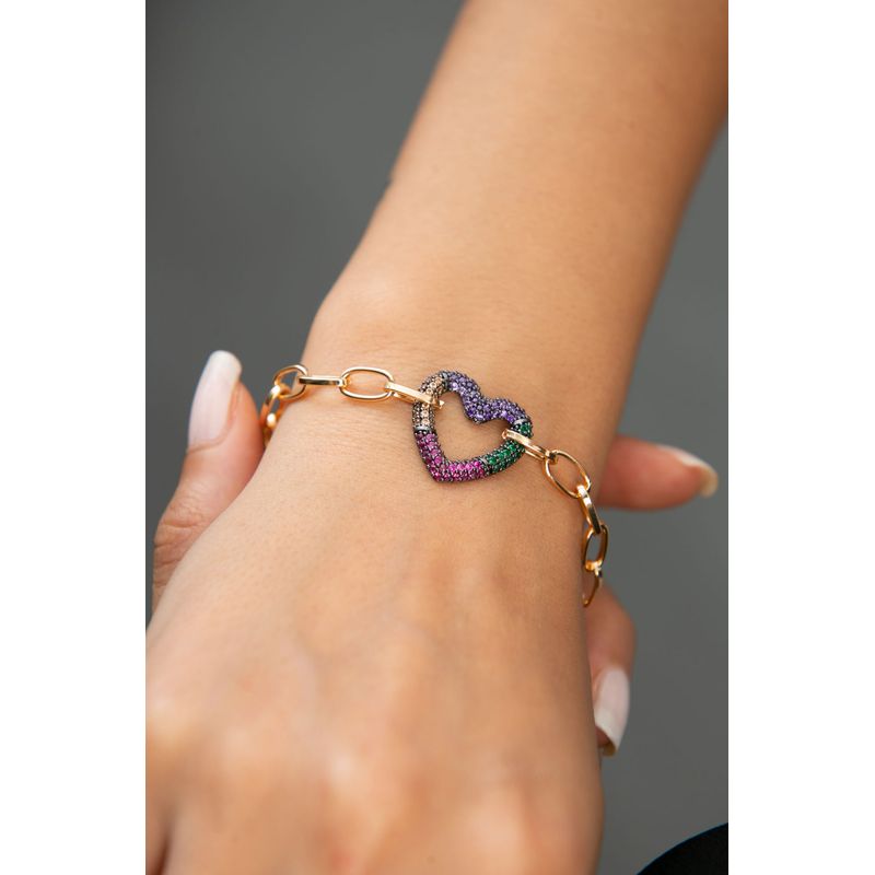 Fashion, accesorii si bijuterii - Femei - Bijuterii femei - Bratari femei - Bratara, Heliophilia, metal, auriu, zirconiu, 20 cm, 948ELK1146 - Infinity.ro