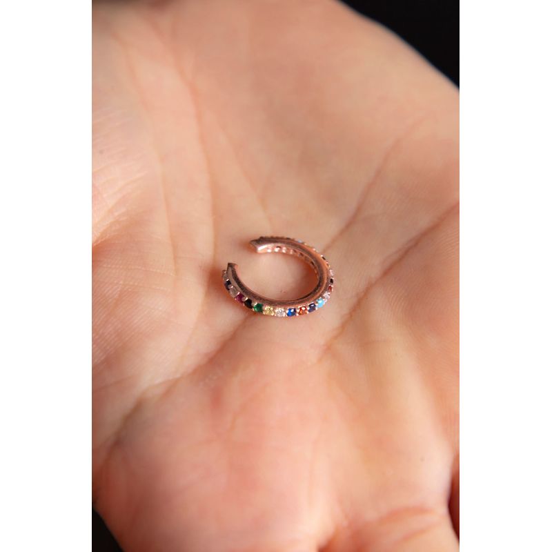 Fashion, accesorii si bijuterii - Femei - Bijuterii femei - Cercei femei - Cercel cartilaj, Heliophilia, argint 925, rose gold, antialergic, 938ELS4113 - Infinity.ro