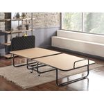 Casa si Gradina - Mobilier - Paturi si accesorii - Paturi - Pat pliabil, Hanah Home, metal, alb negru, 90x70x204 cm, saltea 15 cm - Infinity.ro