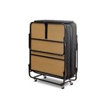 Casa si Gradina - Mobilier - Paturi si accesorii - Paturi - Pat pliabil, Hanah Home, metal, alb negru, 90x70x204 cm, saltea 15 cm - Infinity.ro