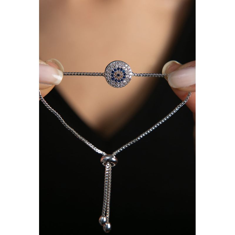 Fashion, accesorii si bijuterii - Femei - Bijuterii femei - Bratari femei - Bratara metalica, Heliophilia, argintiu, lungime reglabila, 24 cm - Infinity.ro