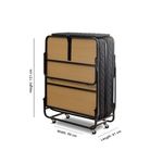 Casa si Gradina - Mobilier - Paturi si accesorii - Paturi - Pat pliabil, Hanah Home, metal, alb negru, 90x70x204 cm, saltea 15 cm - Infinity.ro