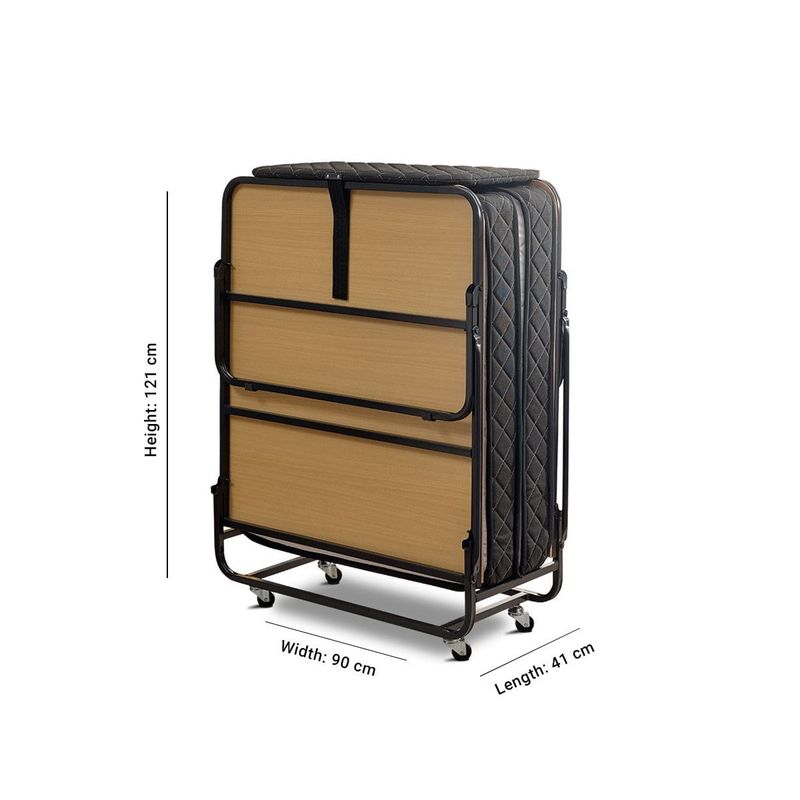 Casa si Gradina - Mobilier - Paturi si accesorii - Paturi - Pat pliabil, Hanah Home, metal, alb negru, 90x70x204 cm, saltea 15 cm - Infinity.ro