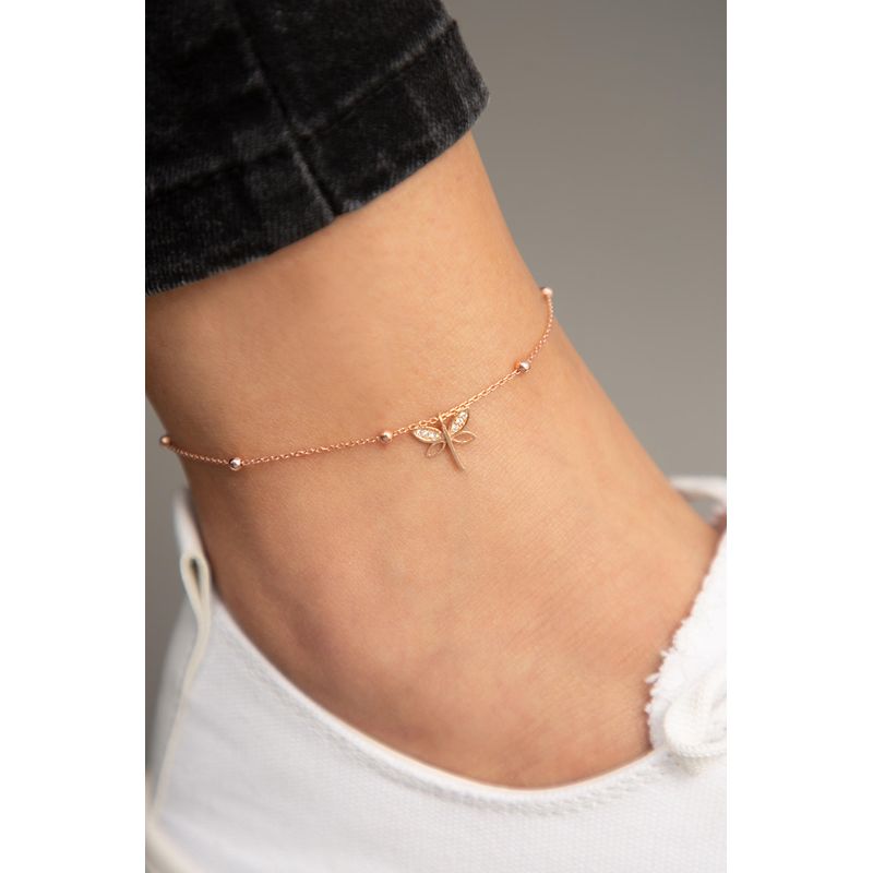 Fashion, accesorii si bijuterii - Femei - Bijuterii femei - Bratari femei - Bratara de glezna, Heliophilia, argint 925, albastru, 22+4 cm, zirconiu - Infinity.ro