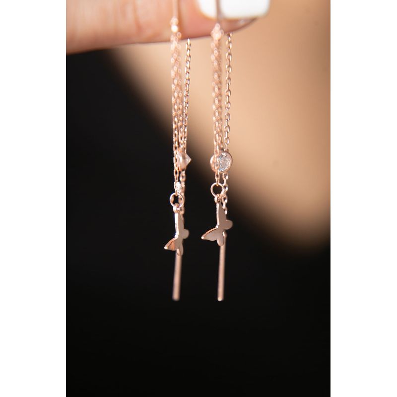 Fashion, accesorii si bijuterii - Femei - Bijuterii femei - Cercei femei - Cercei, Heliophilia, femei, argint 925, rose gold, antialergic, 938ELS3975 - Infinity.ro