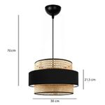 Casa si Gradina - Corpuri si surse de iluminat - Lustre si pendule - Lustra, Opviq, ratan, negru bej, 30x21.5 cm, inaltime reglabila 70-80 cm - Infinity.ro
