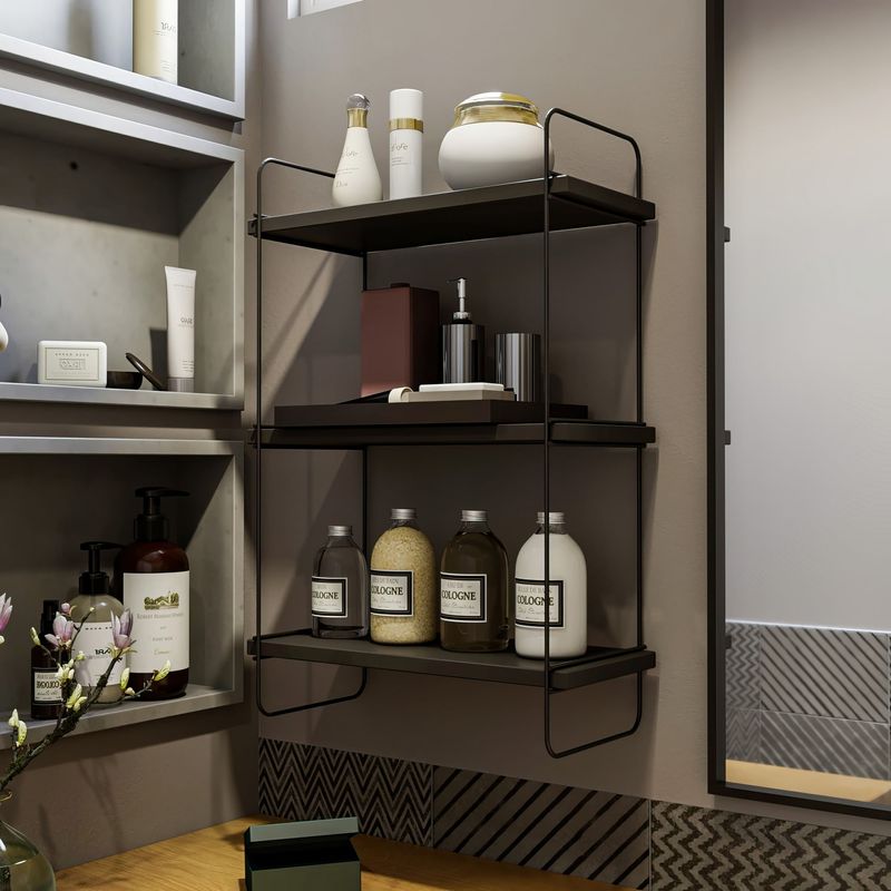 Casa si Gradina - Mobilier - Biblioteci si rafturi - Etajere - Etajera de perete, Hanah Home, PAL melaminat, antracit, 40x20x66 cm - Infinity.ro