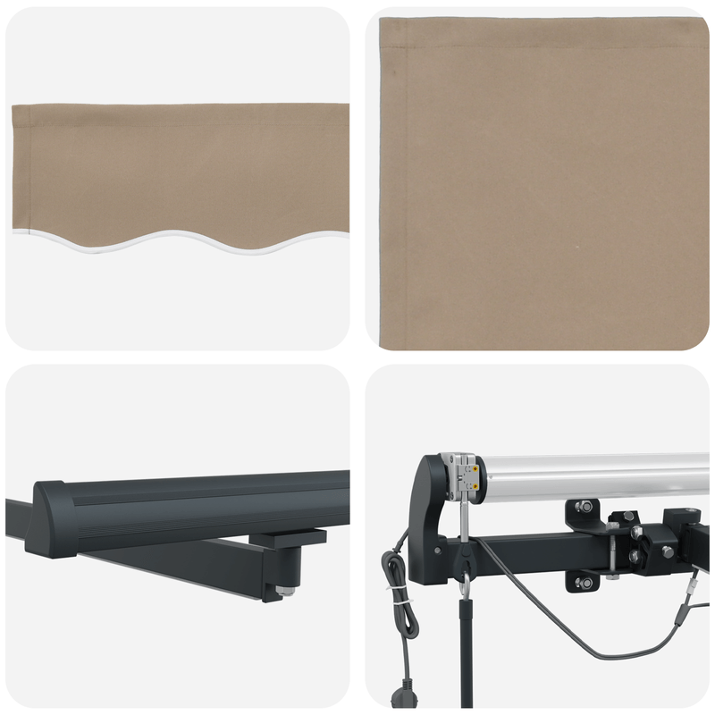 Casa si Gradina - Gradina si terasa - Umbrele si pavilioane - Umbrele - Copertina retractabila automata  cu LED Bej 300x250 cm - Infinity.ro