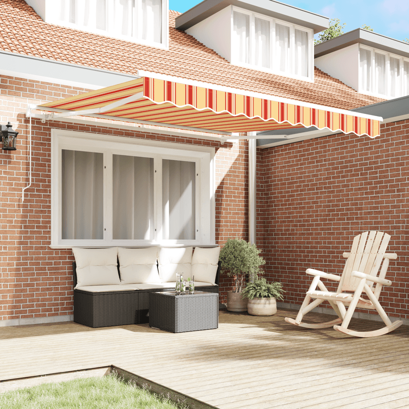 Casa si Gradina - Gradina si terasa - Umbrele si pavilioane - Umbrele - Copertina manuala retractabila galbena si portocalie 350x250 cm - Infinity.ro