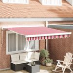 Casa si Gradina - Gradina si terasa - Umbrele si pavilioane - Umbrele - Copertina manuala retractabila Rosie si Alba cu Dungi 350x250 cm - Infinity.ro