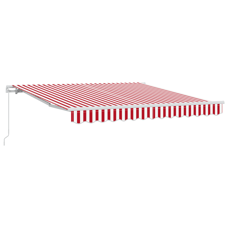 Casa si Gradina - Gradina si terasa - Umbrele si pavilioane - Umbrele - Copertina manuala retractabila dungi rosii si albe 350x250 cm - Infinity.ro