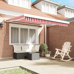 Casa si Gradina - Gradina si terasa - Umbrele si pavilioane - Umbrele - Copertina manuala retractabila Rosie si Alba cu Dungi 350x250 cm - Infinity.ro