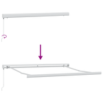 Casa si Gradina - Gradina si terasa - Umbrele si pavilioane - Umbrele - Copertina manuala retractabila Rosie si Alba cu Dungi 350x250 cm - Infinity.ro