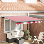 Casa si Gradina - Gradina si terasa - Umbrele si pavilioane - Umbrele - Copertina manuala retractabila cu dungi rosii si albe 300x250 cm - Infinity.ro