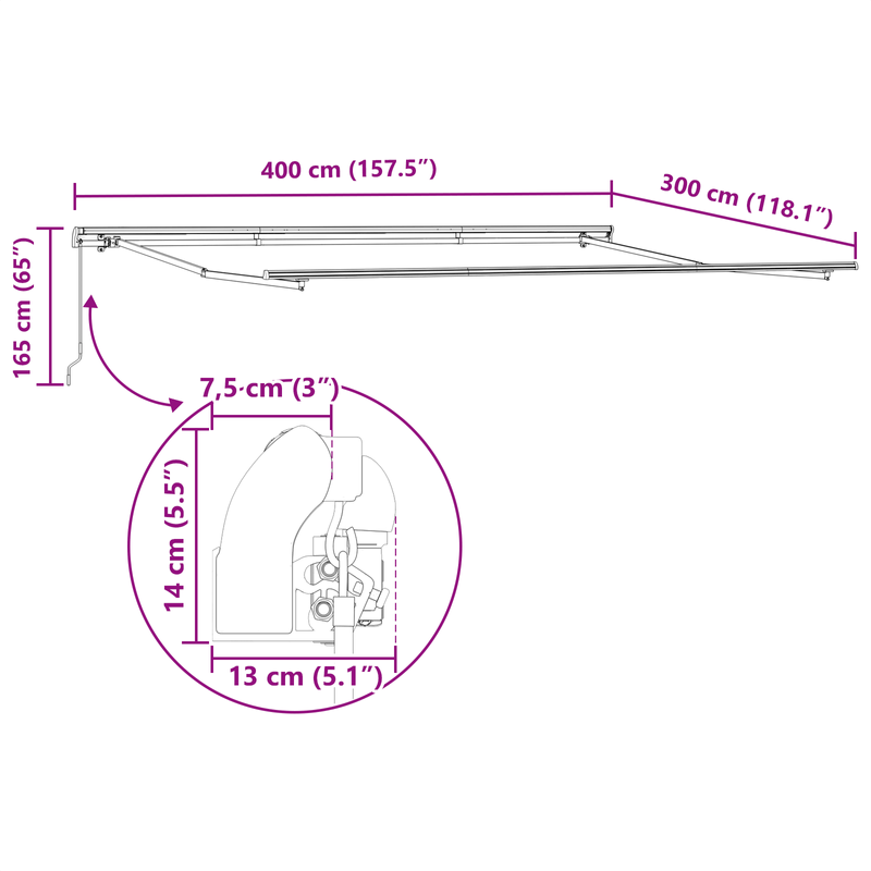 Casa si Gradina - Gradina si terasa - Umbrele si pavilioane - Pavilioane - Marchiza Retractabila Manuala Galbena si Portocalie 400x300 cm - Infinity.ro