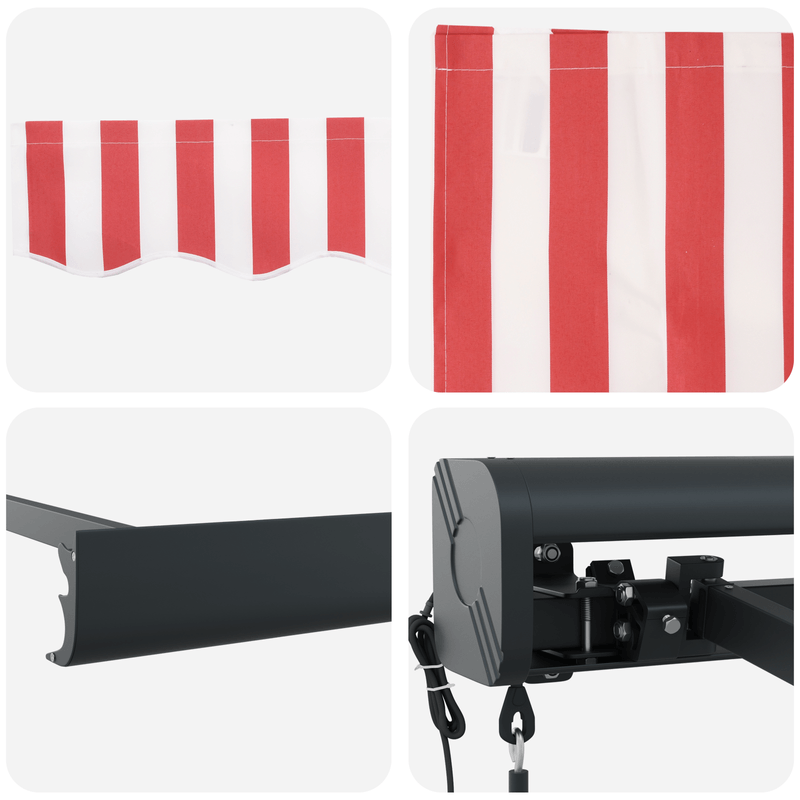 Casa si Gradina - Gradina si terasa - Umbrele si pavilioane - Pavilioane - Umbra Retractabila Automata Rosie si Alba 400x300 cm - Infinity.ro