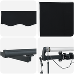 Casa si Gradina - Gradina si terasa - Umbrele si pavilioane - Umbrele - Copertina automata retractabila  cu LED Negru 350x250 cm - Infinity.ro
