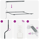 Casa si Gradina - Gradina si terasa - Umbrele si pavilioane - Umbrele - Copertina automata retractabila  cu LED Negru 350x250 cm - Infinity.ro