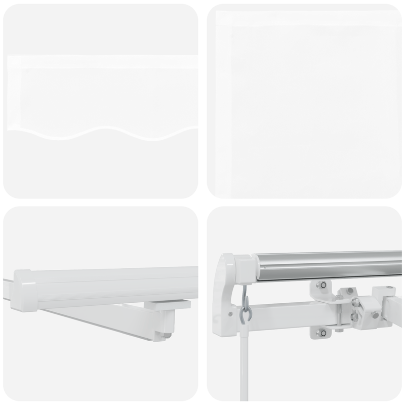 Casa si Gradina - Gradina si terasa - Umbrele si pavilioane - Umbrele - Copertina manuala retractabila cu LED Alb 400x300 cm - Infinity.ro