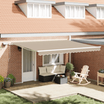 Casa si Gradina - Gradina si terasa - Umbrele si pavilioane - Umbrele - Copertina manuala retractabila cu LED Bej 450x300 cm - Infinity.ro