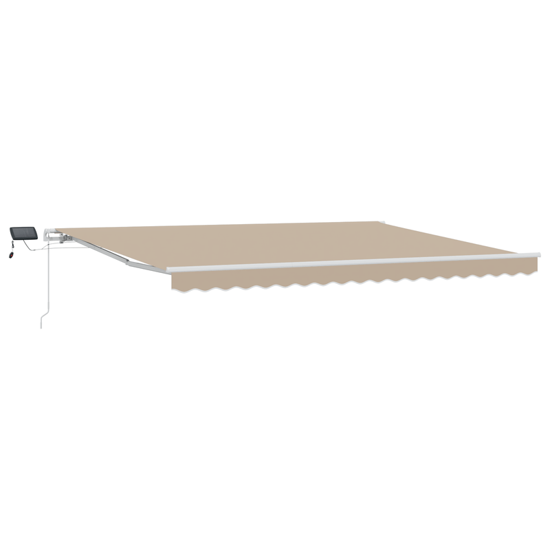 Casa si Gradina - Gradina si terasa - Umbrele si pavilioane - Umbrele - Copertina manuala retractabila cu LED Bej 450x300 cm - Infinity.ro