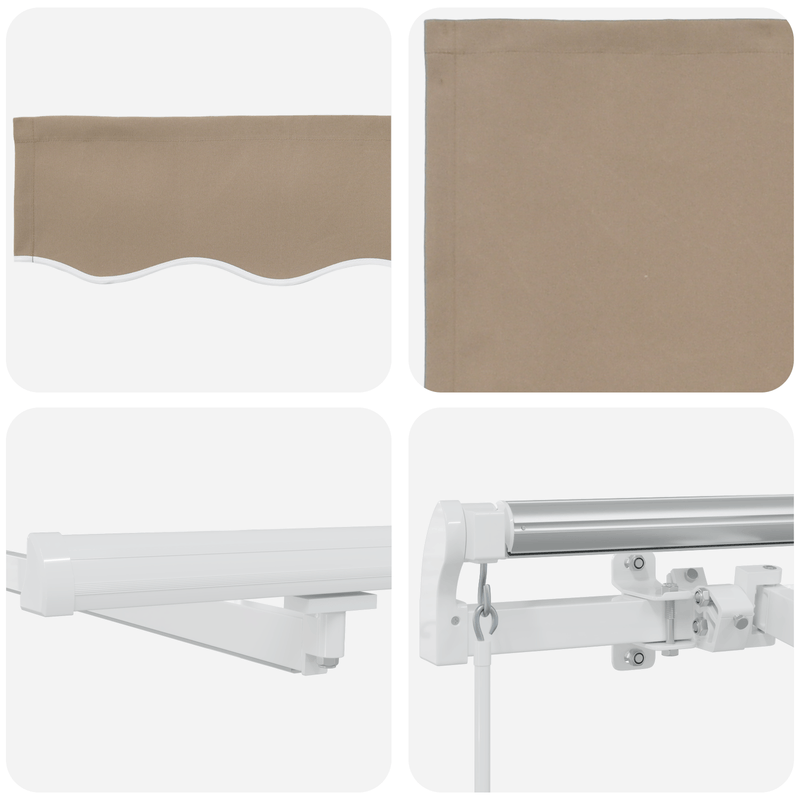 Casa si Gradina - Gradina si terasa - Umbrele si pavilioane - Umbrele - Copertina manuala retractabila cu LED Bej 450x300 cm - Infinity.ro