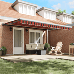Casa si Gradina - Gradina si terasa - Umbrele si pavilioane - Umbrele - Copertina retractabila automata portocalie si maro 450x300 cm - Infinity.ro