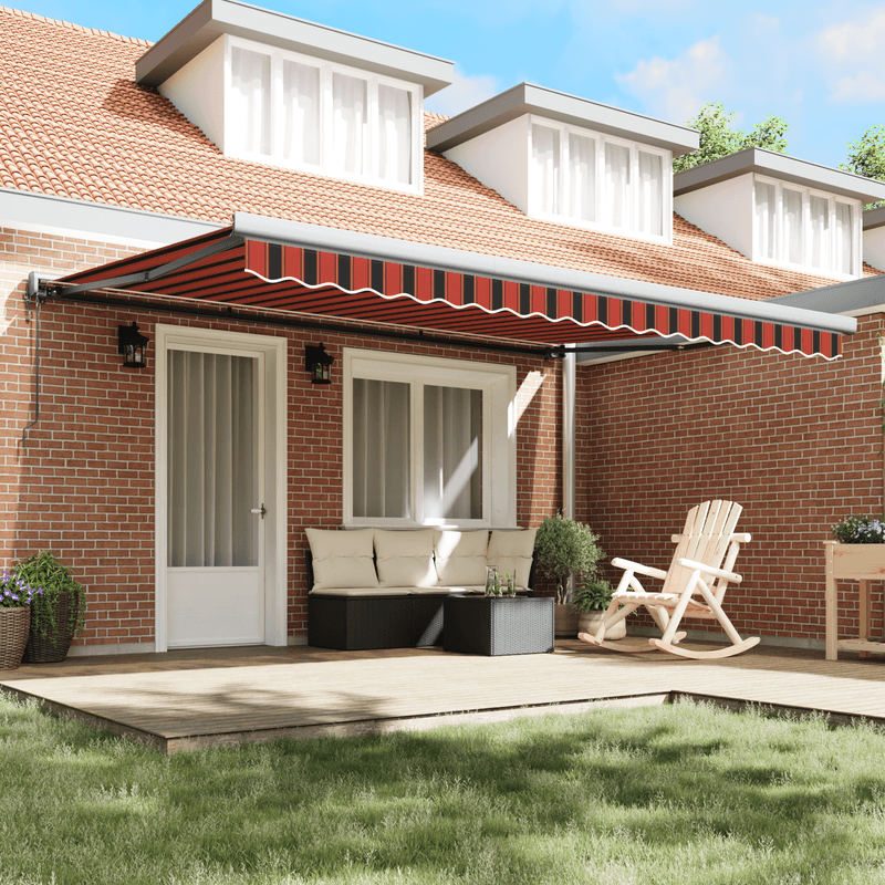 Casa si Gradina - Gradina si terasa - Umbrele si pavilioane - Umbrele - Copertina retractabila automata portocalie si maro 450x300 cm - Infinity.ro