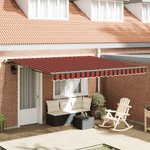 Casa si Gradina - Gradina si terasa - Umbrele si pavilioane - Umbrele - Copertina retractabila manuala portocalie si maro 400x350 cm - Infinity.ro