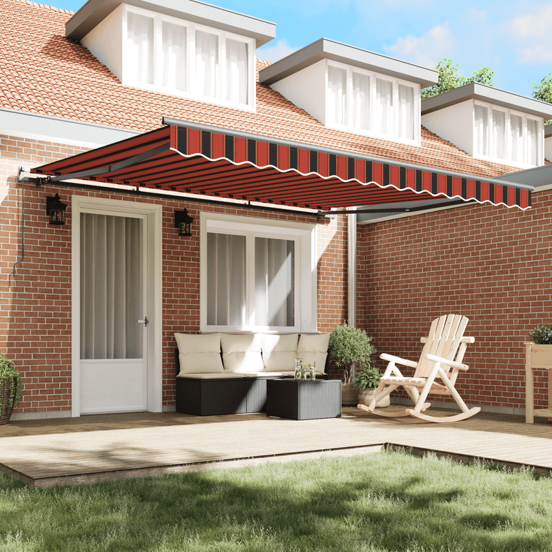 Casa si Gradina - Gradina si terasa - Umbrele si pavilioane - Umbrele - Copertina retractabila manuala portocalie si maro 400x350 cm - Infinity.ro