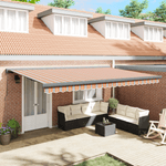 Casa si Gradina - Gradina si terasa - Umbrele si pavilioane - Umbrele - Copertina retractabila manuala cu dungi multicolore 500x300 cm - Infinity.ro