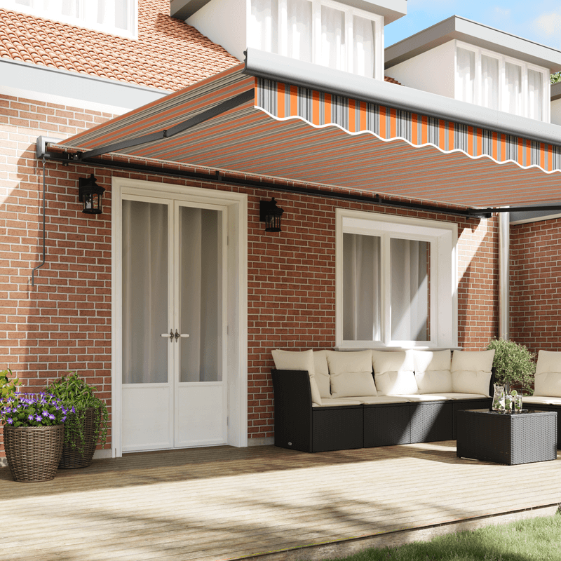 Casa si Gradina - Gradina si terasa - Umbrele si pavilioane - Umbrele - Copertina retractabila manuala cu dungi multicolore 500x300 cm - Infinity.ro