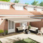 Casa si Gradina - Gradina si terasa - Umbrele si pavilioane - Umbrele - Copertina retractabila manuala  cu LED Bej 500x300 cm - Infinity.ro