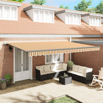 Casa si Gradina - Gradina si terasa - Umbrele si pavilioane - Umbrele - Copertina retractabila manuala cu Dungi Multicolore 500x350 cm - Infinity.ro