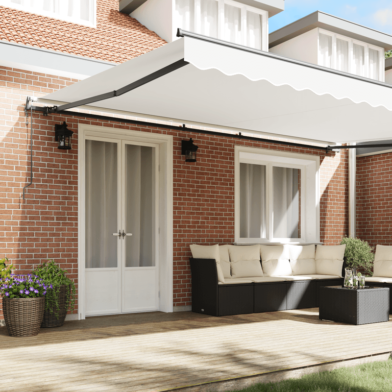 Casa si Gradina - Gradina si terasa - Umbrele si pavilioane - Umbrele - Copertina automata retractabila  Alb 500x350 cm - Infinity.ro