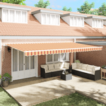 Casa si Gradina - Gradina si terasa - Umbrele si pavilioane - Pavilioane - Marchiza retractabila manuala Portocalie si Alba 600x300 cm - Infinity.ro