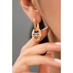 Fashion, accesorii si bijuterii - Femei - Bijuterii femei - Cercei femei - Cercei, Heliophilia, femei, metal, auriu, zirconiu, diametru 1,4 cm, antialergic - Infinity.ro